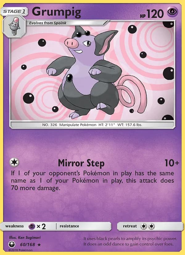 Grumpig card in English