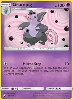 Grumpig card in English