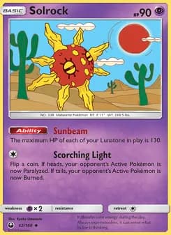 Solrock card in English