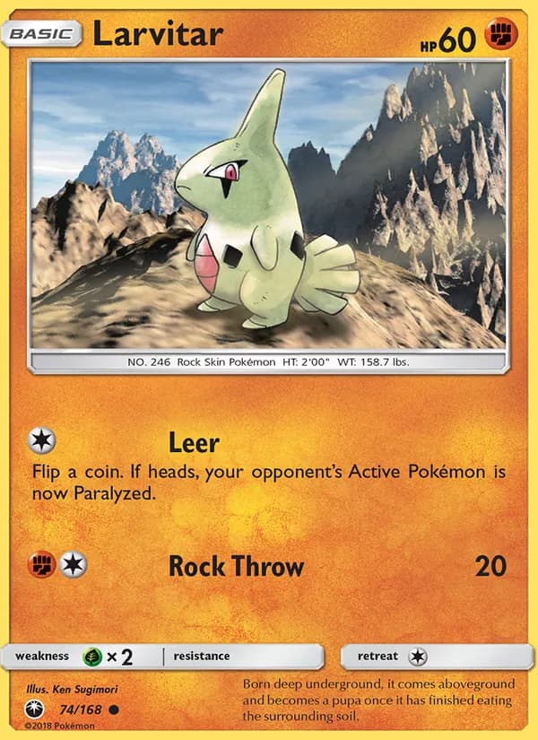 Larvitar card in English