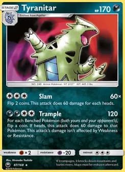Tyranitar card in English