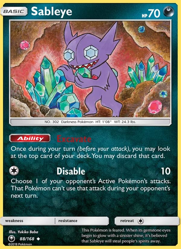 Sableye card in English