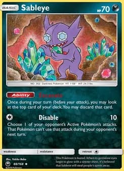 Sableye card in English