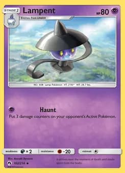 Lampent card in English
