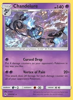 Chandelure card in English