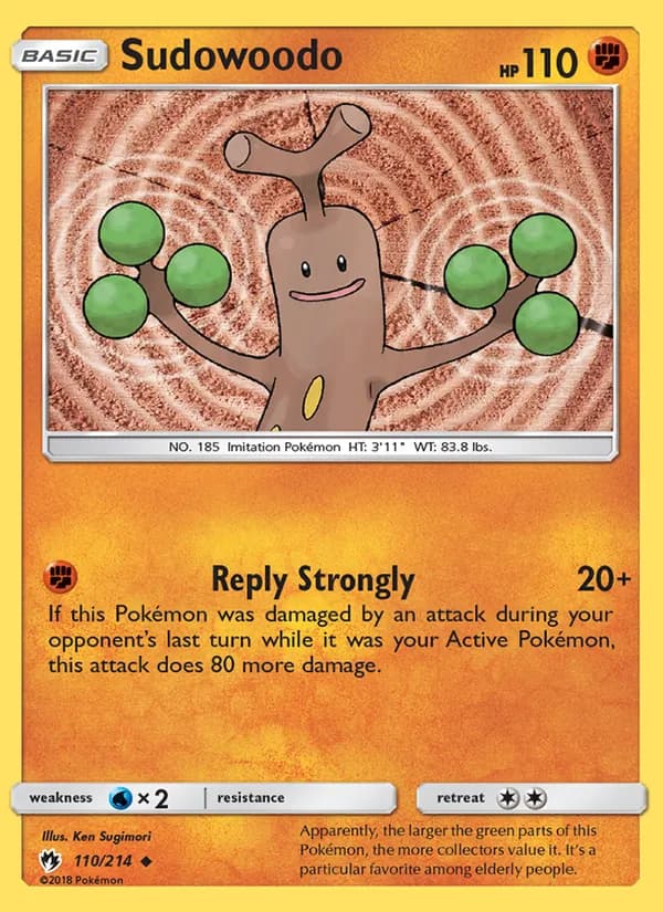 Sudowoodo card in English