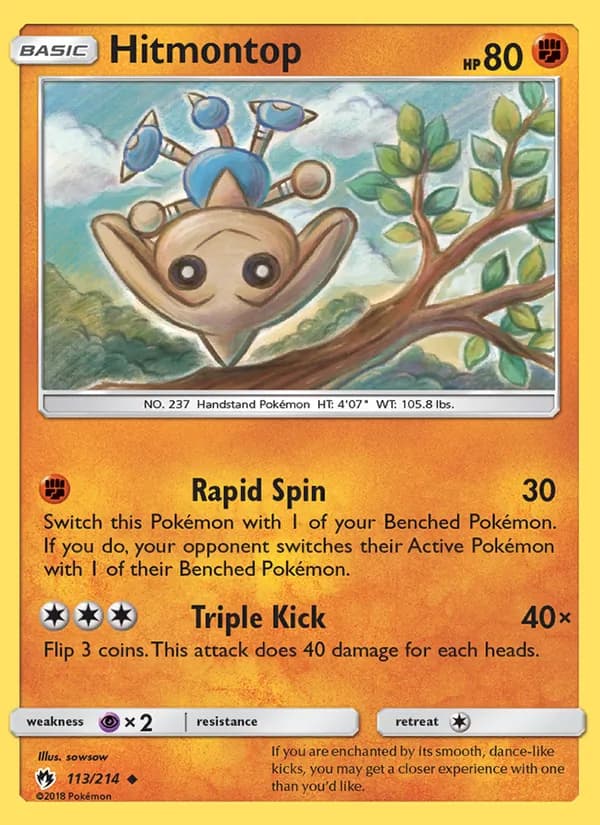 Hitmontop card in English