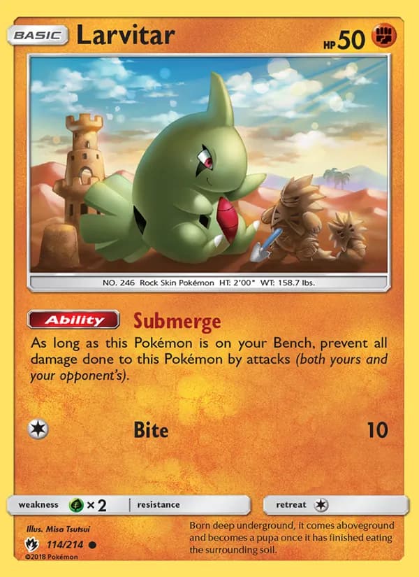 Larvitar card in English