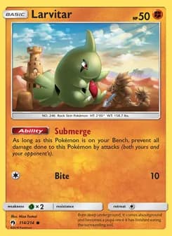 Larvitar card in English