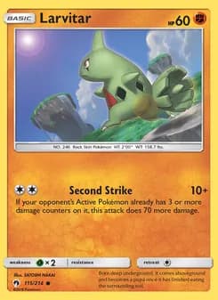Larvitar card in English