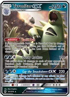Tyranitar GX card in English