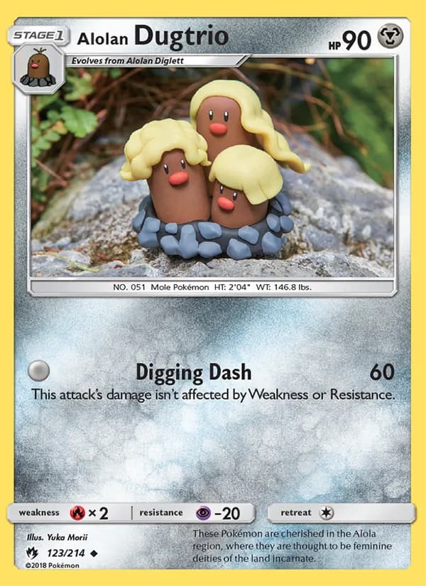 Alolan Dugtrio card in English
