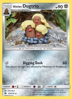 Alolan Dugtrio card in English
