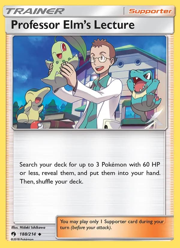 Professor Elm’s Lecture card in English