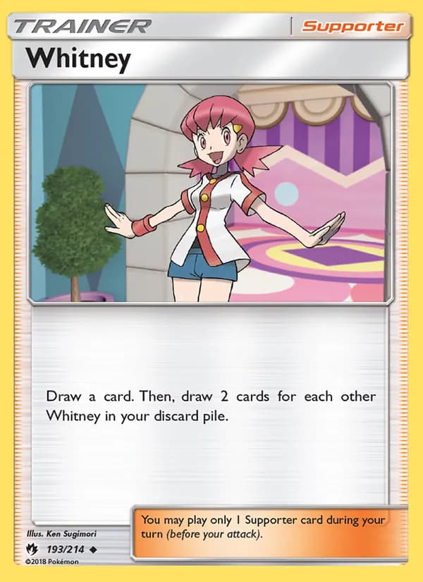 Whitney card in English