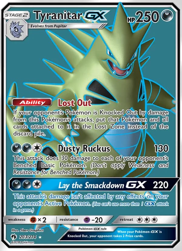 Tyranitar GX card in English