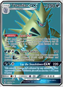Tyranitar GX card in English