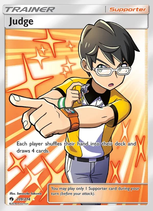 Judge card in English