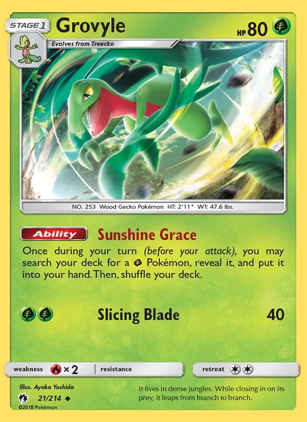 Grovyle card in English