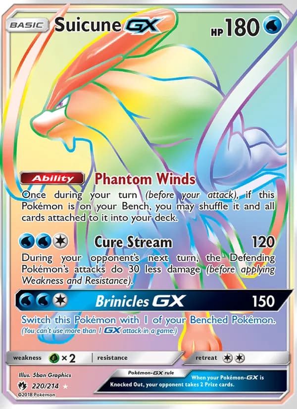 Suicune GX card in English