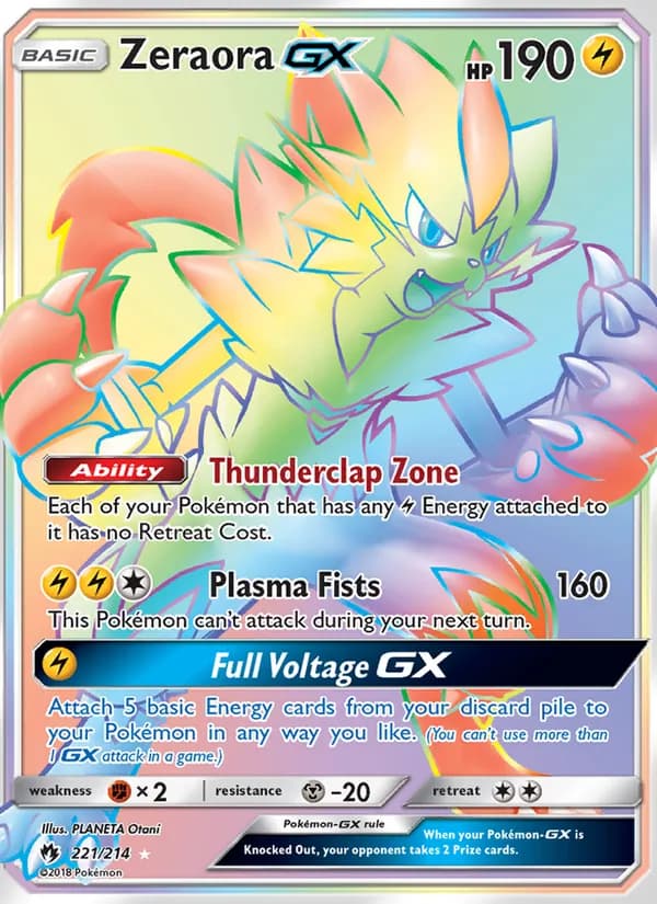 Zeraora GX card in English