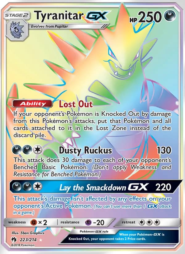 Tyranitar GX card in English