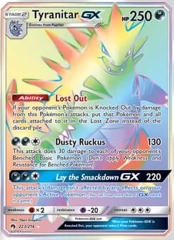 Tyranitar GX card in English