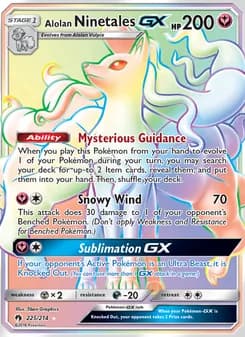 Alolan Ninetales GX card in English