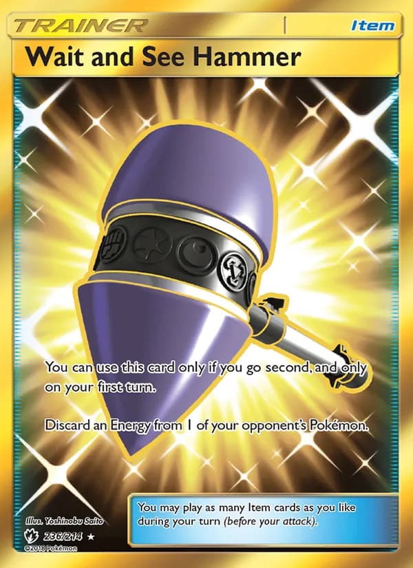 Wait and See Hammer card in English