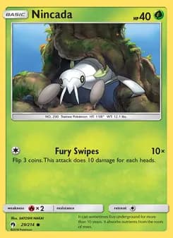 Nincada card in English
