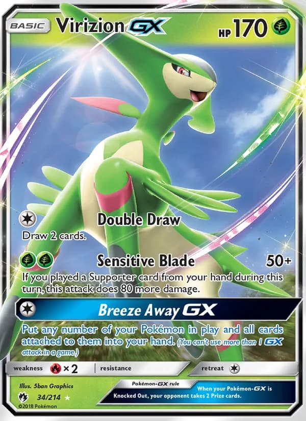 Virizion GX card in English