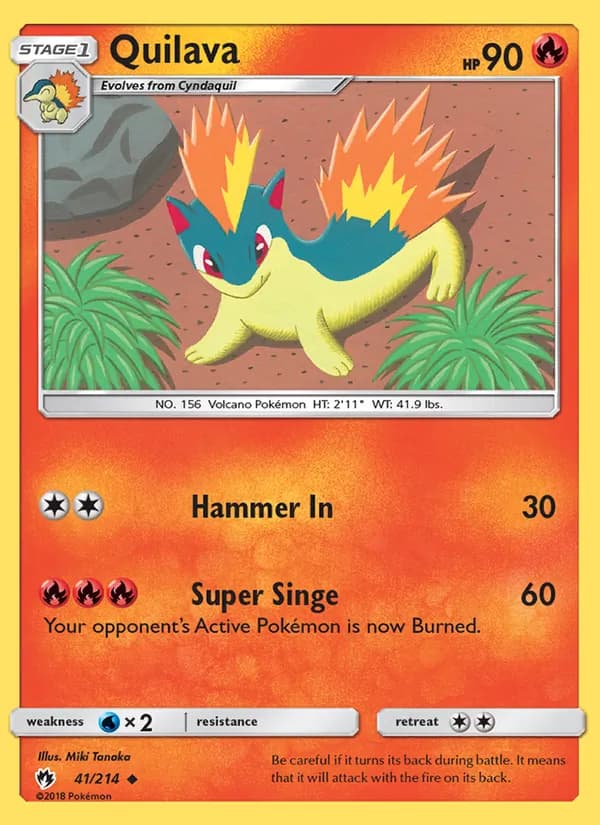 Quilava card in English