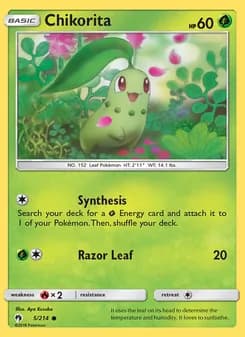 Chikorita card in English