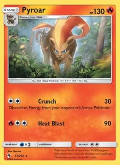 Pyroar card in English