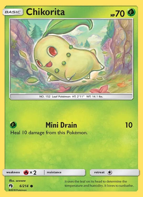 Chikorita card in English