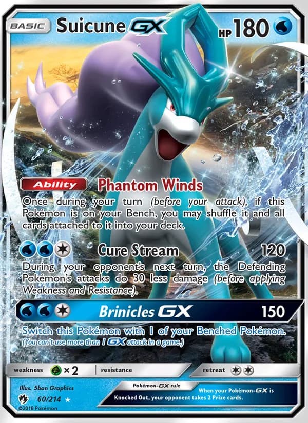 Suicune GX card in English