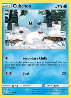 Cubchoo card in English