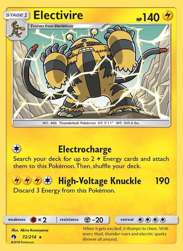 Electivire card in English