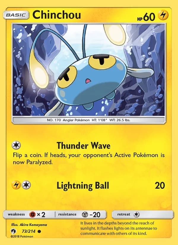 Chinchou card in English