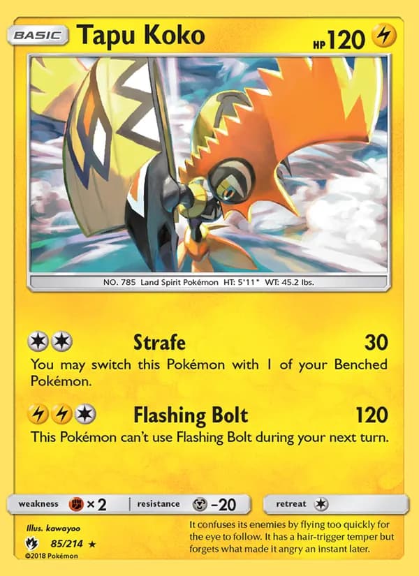 Tapu Koko card in English