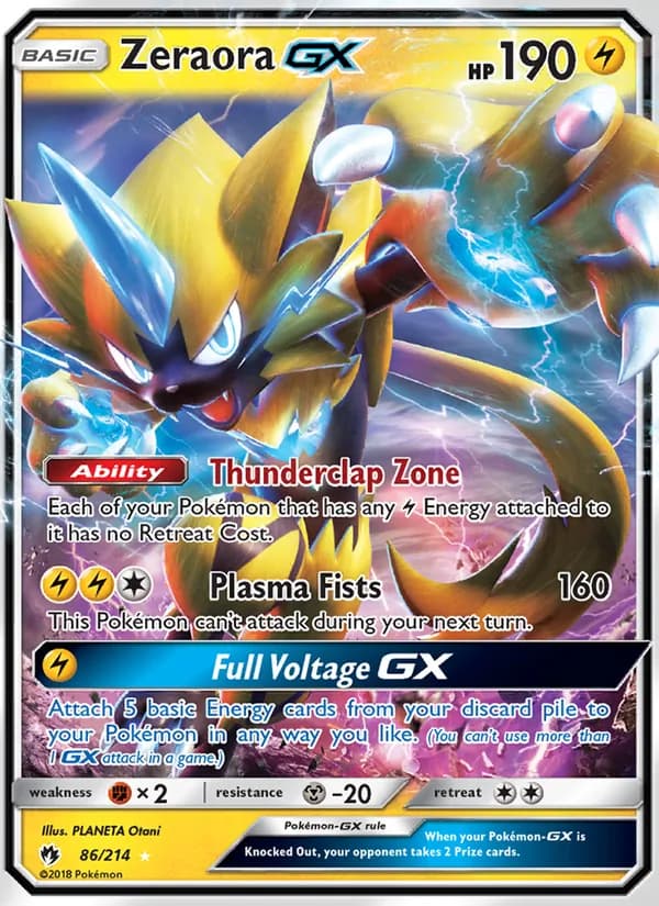 Zeraora GX card in English