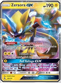 Zeraora GX card in English