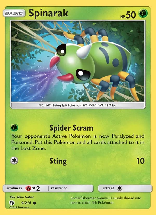 Spinarak card in English