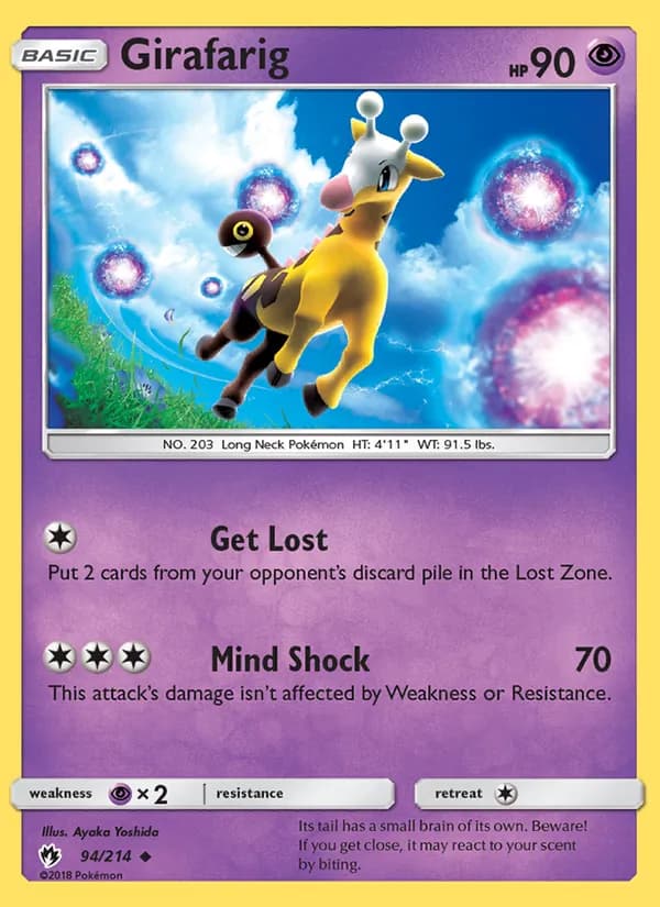 Girafarig card in English