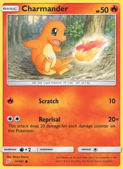 Charmander card in English