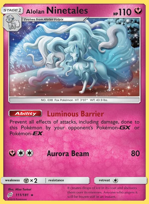 Alolan Ninetales card in English