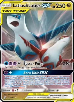 Latias & Latios GX card in English