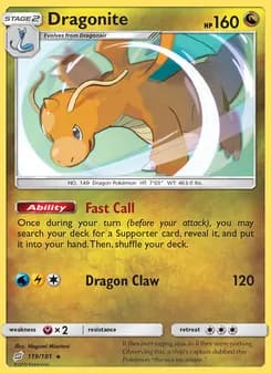 Dragonite card in English