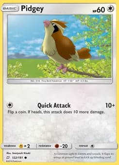 Pidgey card in English