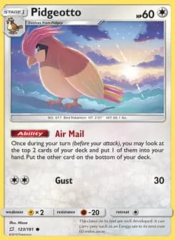 Pidgeotto card in English